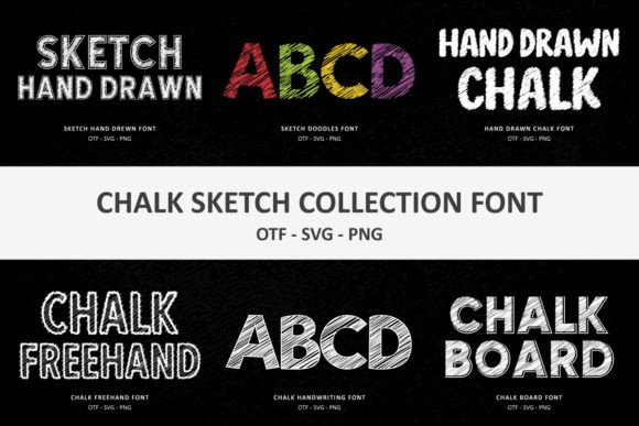 Chalk Sketch Collection: 8 Fonts for Authentic Handmade Style