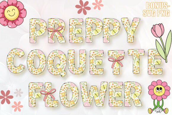 Embracing Soft Style with Preppy Coquette Flower Alphabets