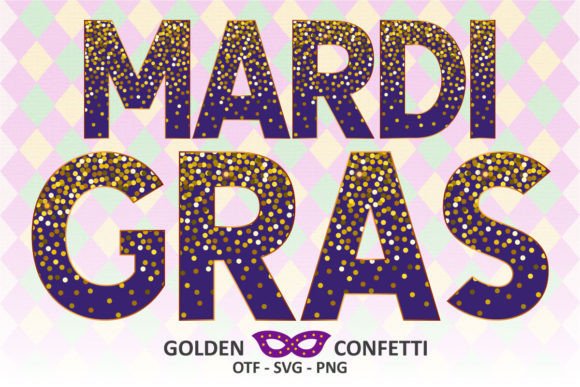 Mardi Gras Golden Confetti: A Festive Type for Your Projects
